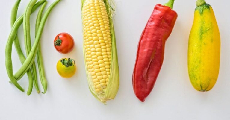 Organic Foods - Five Assorted Vegetables on White Surface